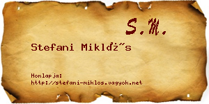 Stefani Miklós névjegykártya
