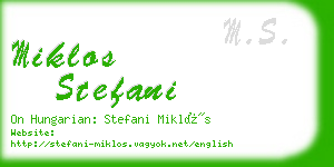 miklos stefani business card